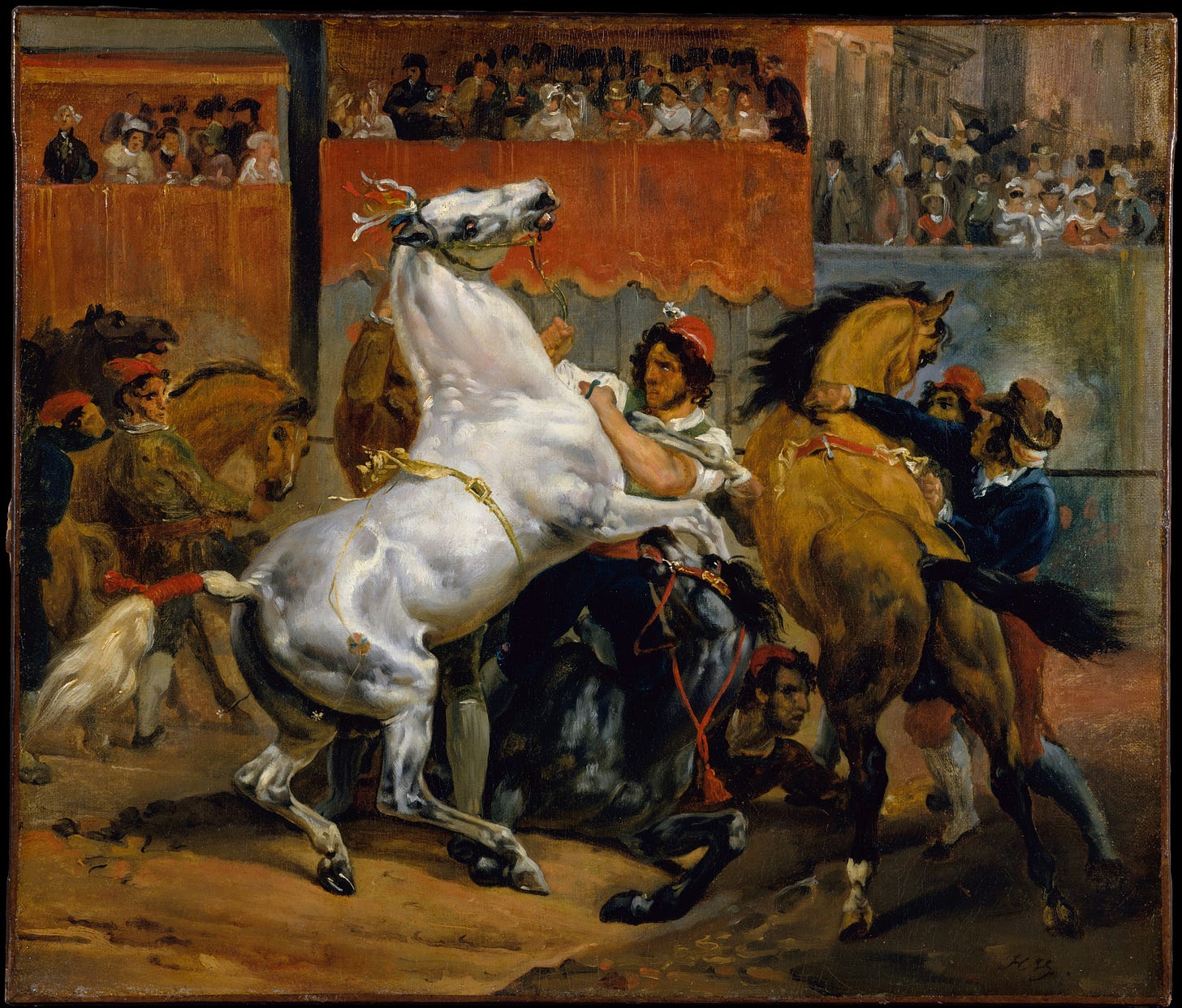 The Start of the Race of the Riderless Horses 1820 by Horace Vernet.