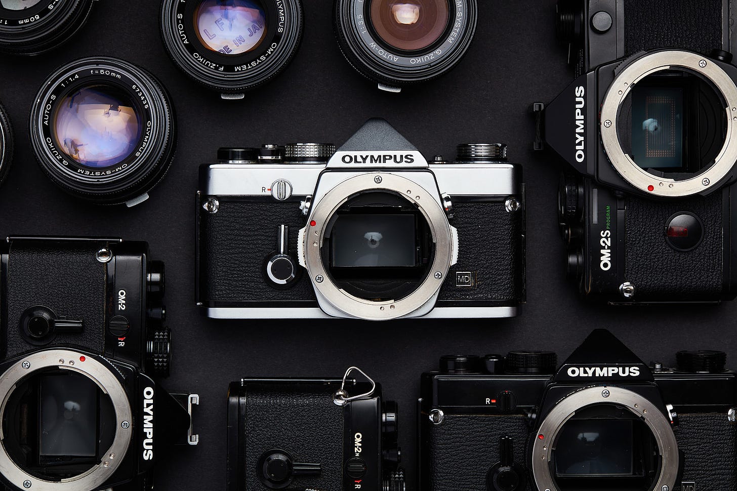 Vintage Olympus OM cameras