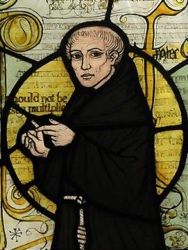 Stained glass of William of Ockham