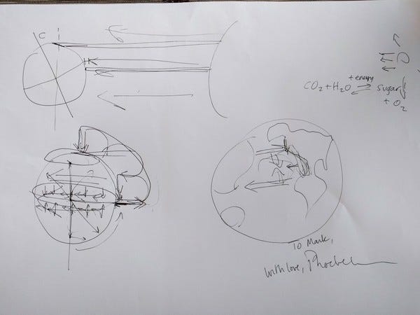 Extras subscriber Phoebe patiently taught me why ocean water off the West coast is colder than ocean water off the East coast. The answer involves the sun and the rotating Earth. Thank you, Phoebe!