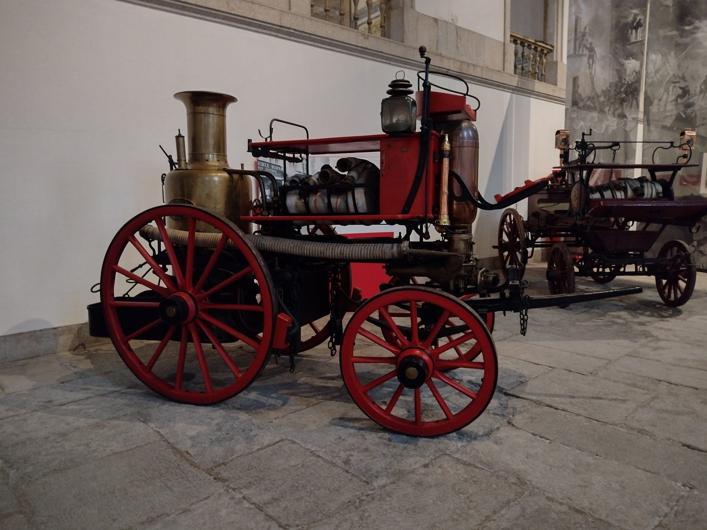 Old firefighter horse-drawn carriage.