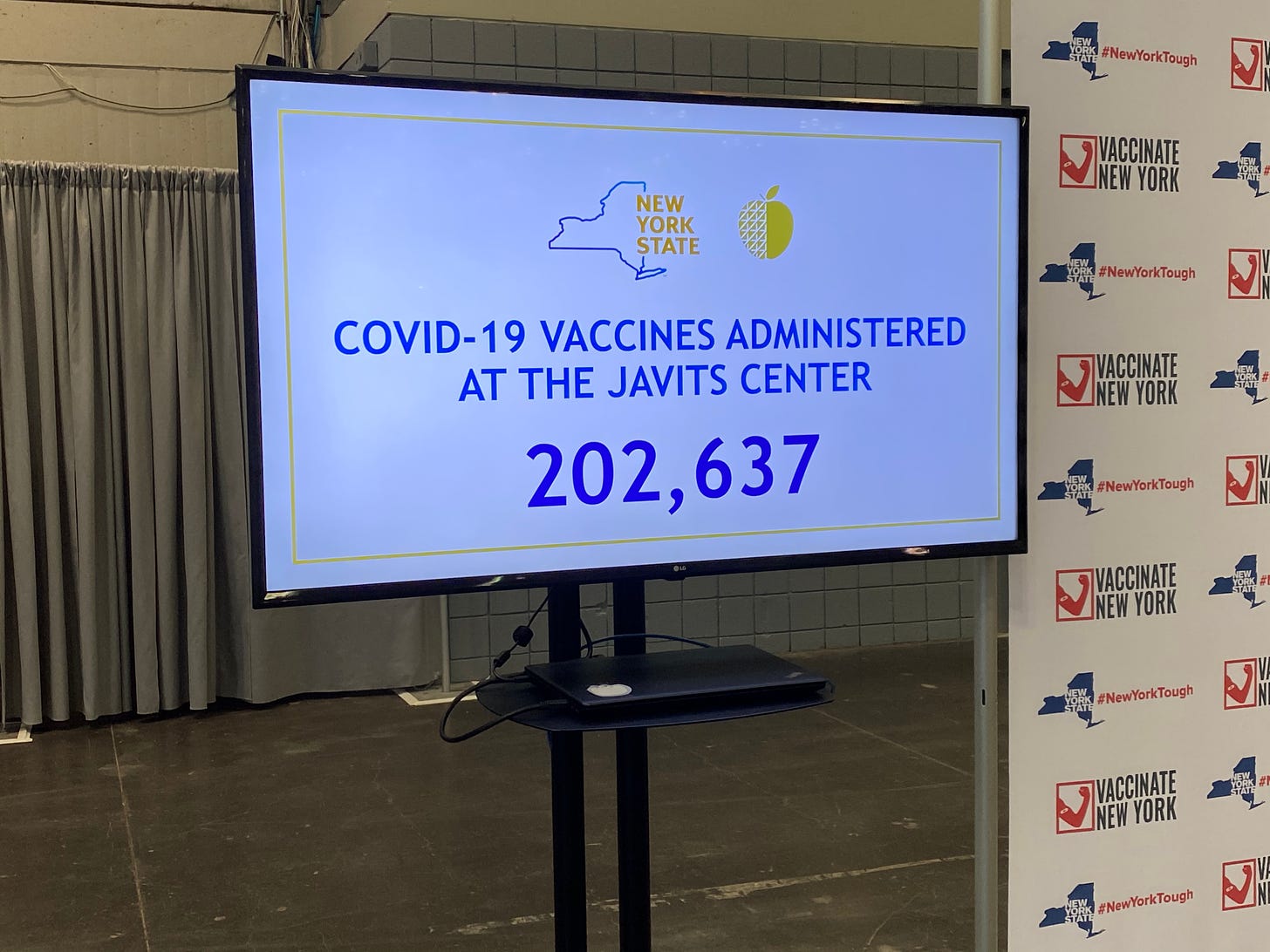 Javits vaccine count on March 18 in the morning
