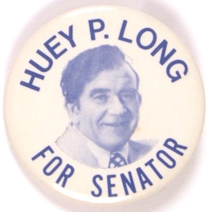 Ed Asner, Huey Long for Senator Movie Pin