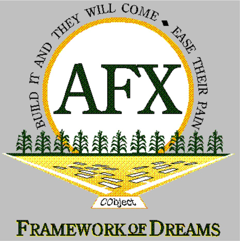 Our AFX logo. "Framework of Dreams: Build it and they will come"