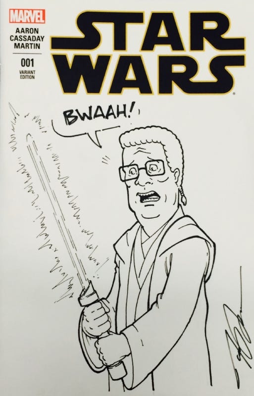 Hank Hill Jedi Knight by Joel Adams, in Tim B's Sketch Covers Comic Art  Gallery Room