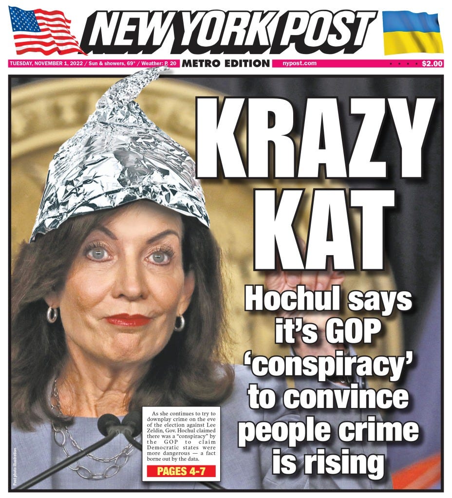 New York Post cover for Nov. 1, 2022.