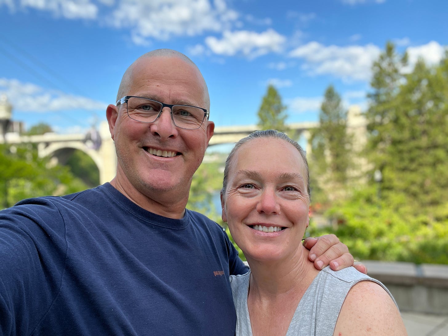 Smiling couple in Spokane, WA