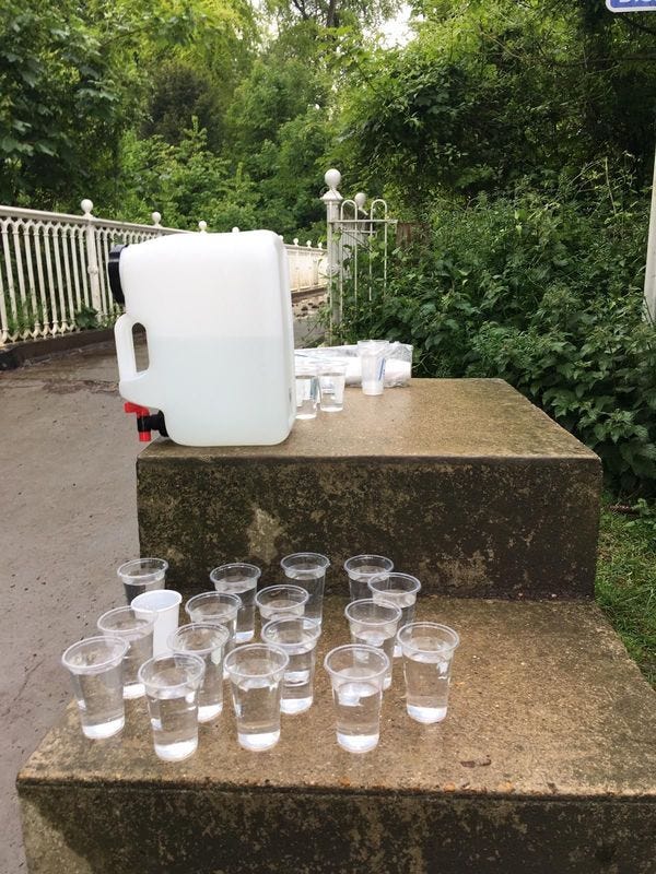 Stage 18 water station.