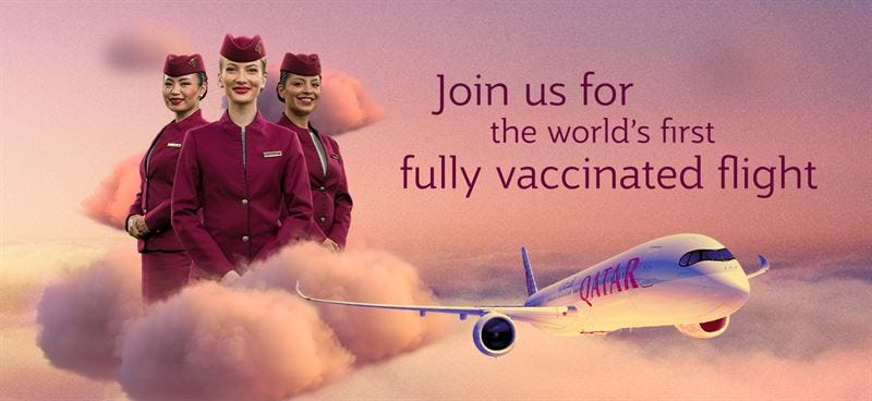 Qatar Airways to Operate World's First Fully COVID-19 Vaccinated Flight -  Qatar Airways