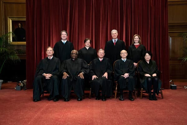 The Supreme Court has six justices appointed by Republican presidents and three appointed by Democrats.