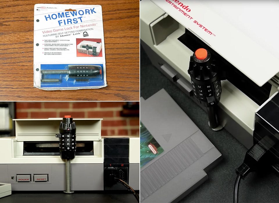 Homework First Combination Lock NES Cartridge Slot