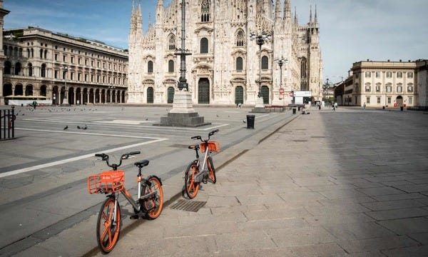 Milan announces ambitious scheme to reduce car use after lockdown.