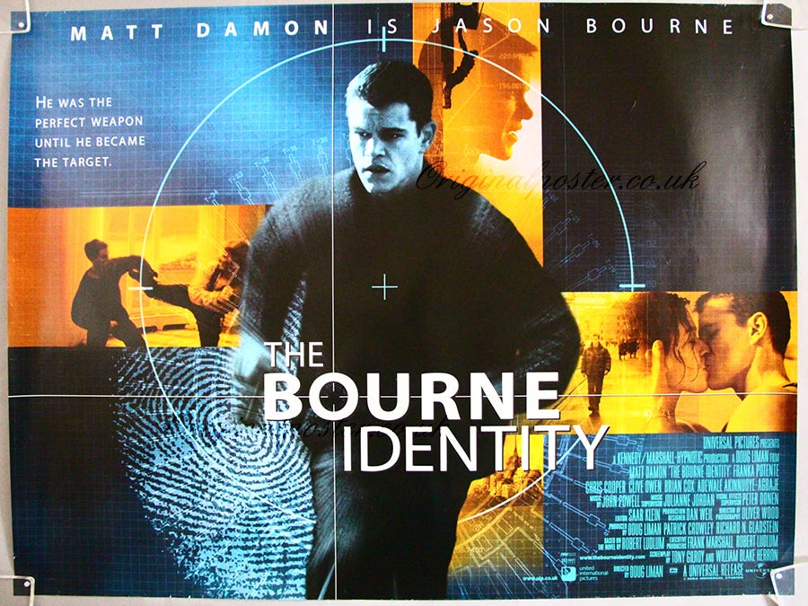 The Bourne Identity, Original Vintage Film Poster| Original Poster -  vintage film and movie posters