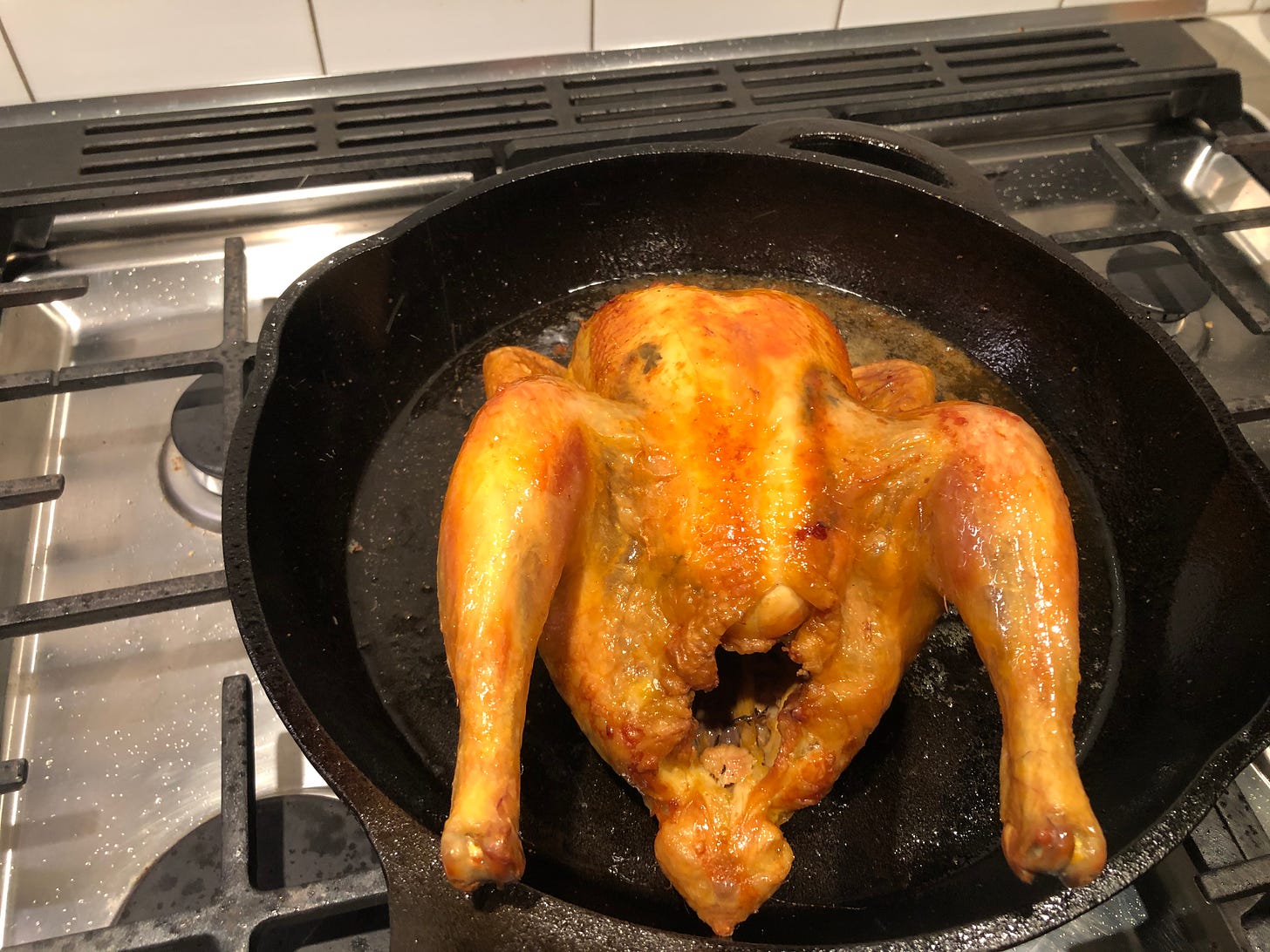 Finished chicken in pan