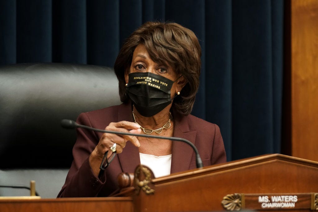 House Financial Services Committee Chairwoman Maxine Waters, D-CA, presiding in December. Waters led today’s inquiry into Robinhood. (Getty Images) House Financial Services Committee Chairwoman Maxine Waters, D-CA, presiding in December. Waters led today’s inquiry into Robinhood. (Getty Images)