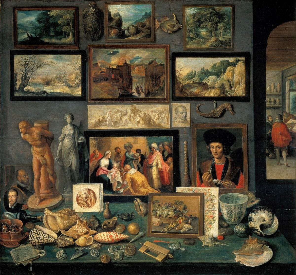 Frans Francken the Younger, Chamber of Art and Curiosities, 1636. Image via Wikimedia Commons. 