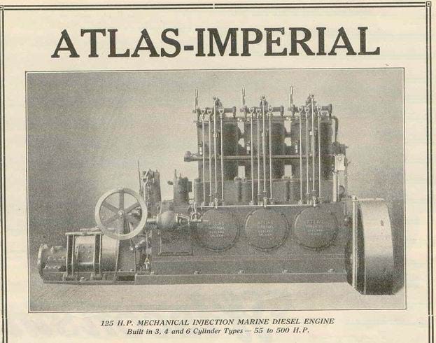 Old Marine Engine: Atlas Imperial Diesel