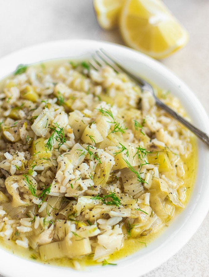 Prasorizo - Rice With Leeks (Vegan, Gluten & Dairy-free) - Real Greek  Recipes