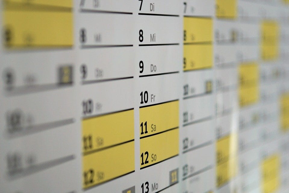 Calendar, Wall Calendar, Days, Date, Year, Time