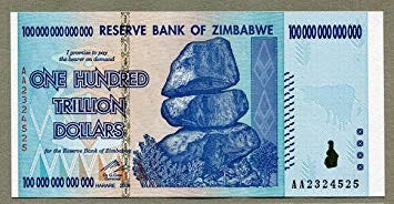 Resultado de imagen de 1 trillion dollars zimbabwe