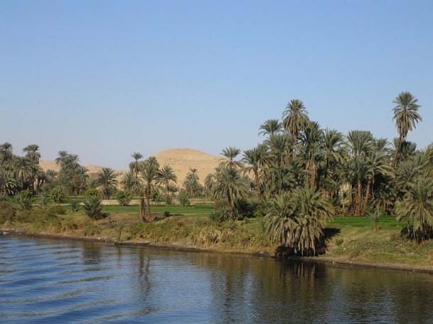 Nile River from a boat between Luxor and Aswan. 
