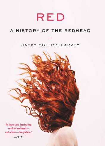  The cover image for Red: A History of the Redhead by Jacky Colliss Harvey. It is a plain cover with a cream background and a red-haired person from the shoulders up takes up the lower 2/3rds of the image. Their hair messily obscures their face and looks like it is being pushed up by an air current. on the left hand side of the person is a quote in small red text by Elle; “An important, fascinating read for redheads - and others - everywhere.” The upper 1/3rd of the image contains the title, RED, in bold red text. With A history of the redhead and Jacky Colliss Harvey underneath in think black text. The subtitle and authors name is divided by a thin red line. 