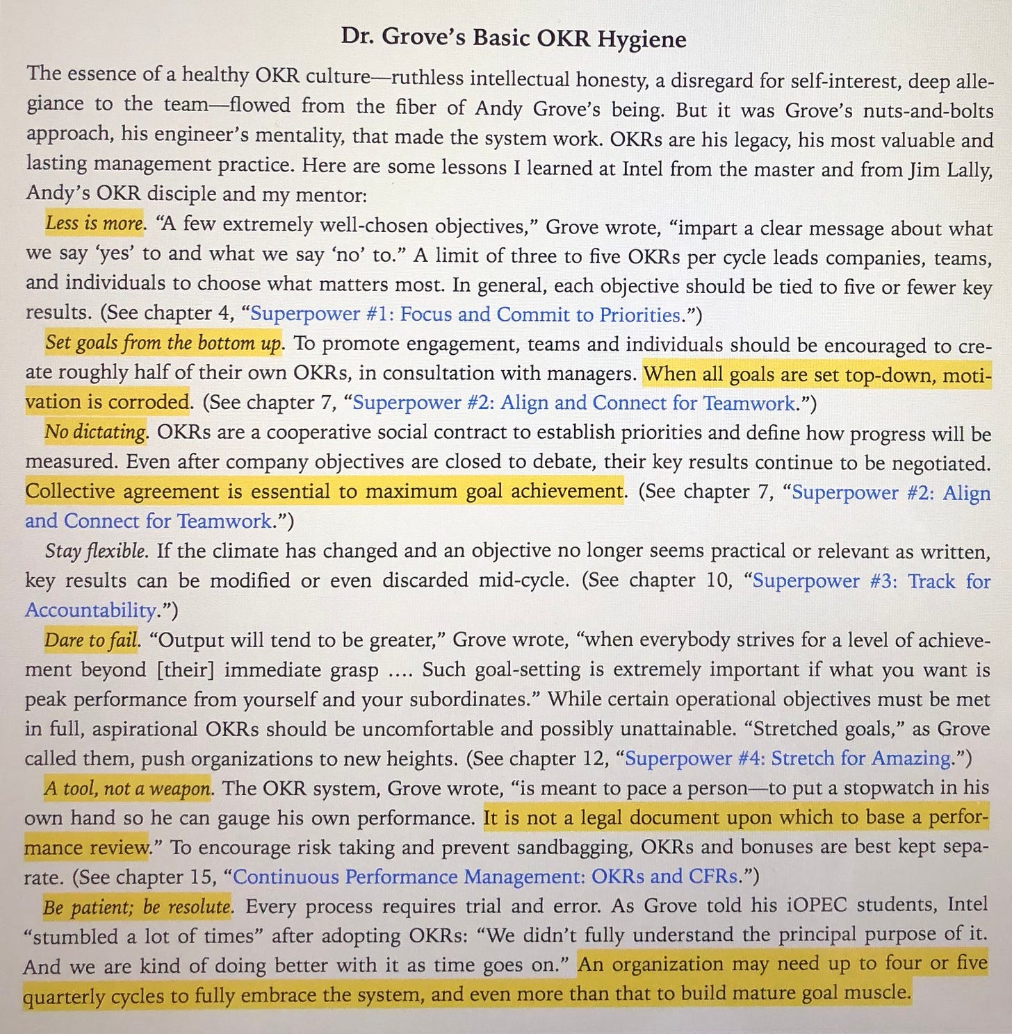 Giovanni Franchi on Twitter: "Dr. Grove's Basic OKR Hygiene  https://t.co/X4NutBAoQm" / Twitter
