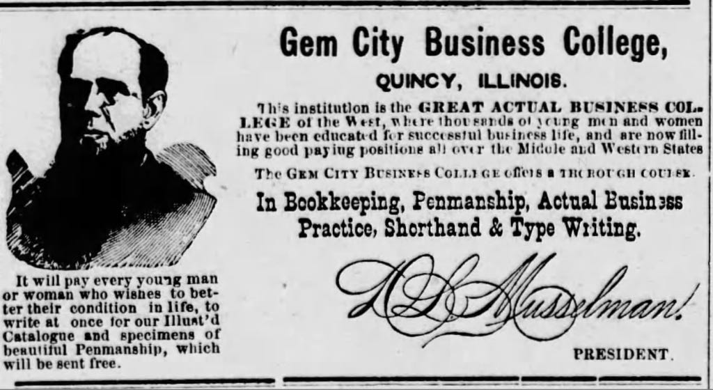 1894 Gem City Business College advertisement