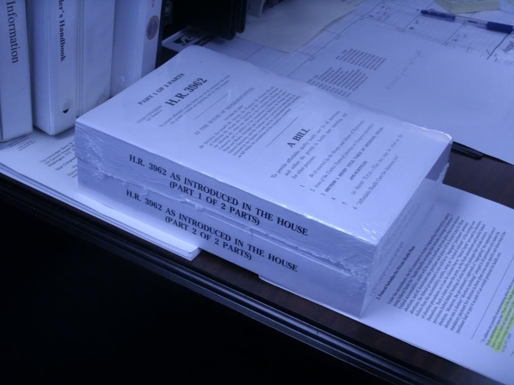 I took this photo in the office of Rep. Glenn Thompson, the Congressman I interviewed earlier this week. I guess he better get cracking on reading this!