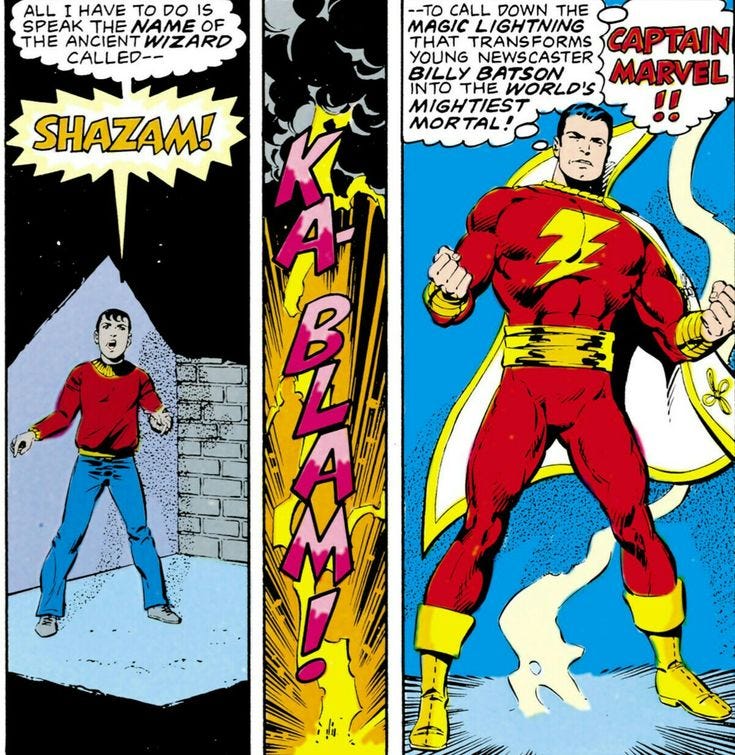 Billy Batson changes into Captain Marvel SHAZAM | Captain marvel, Captain  marvel shazam, Original captain marvel
