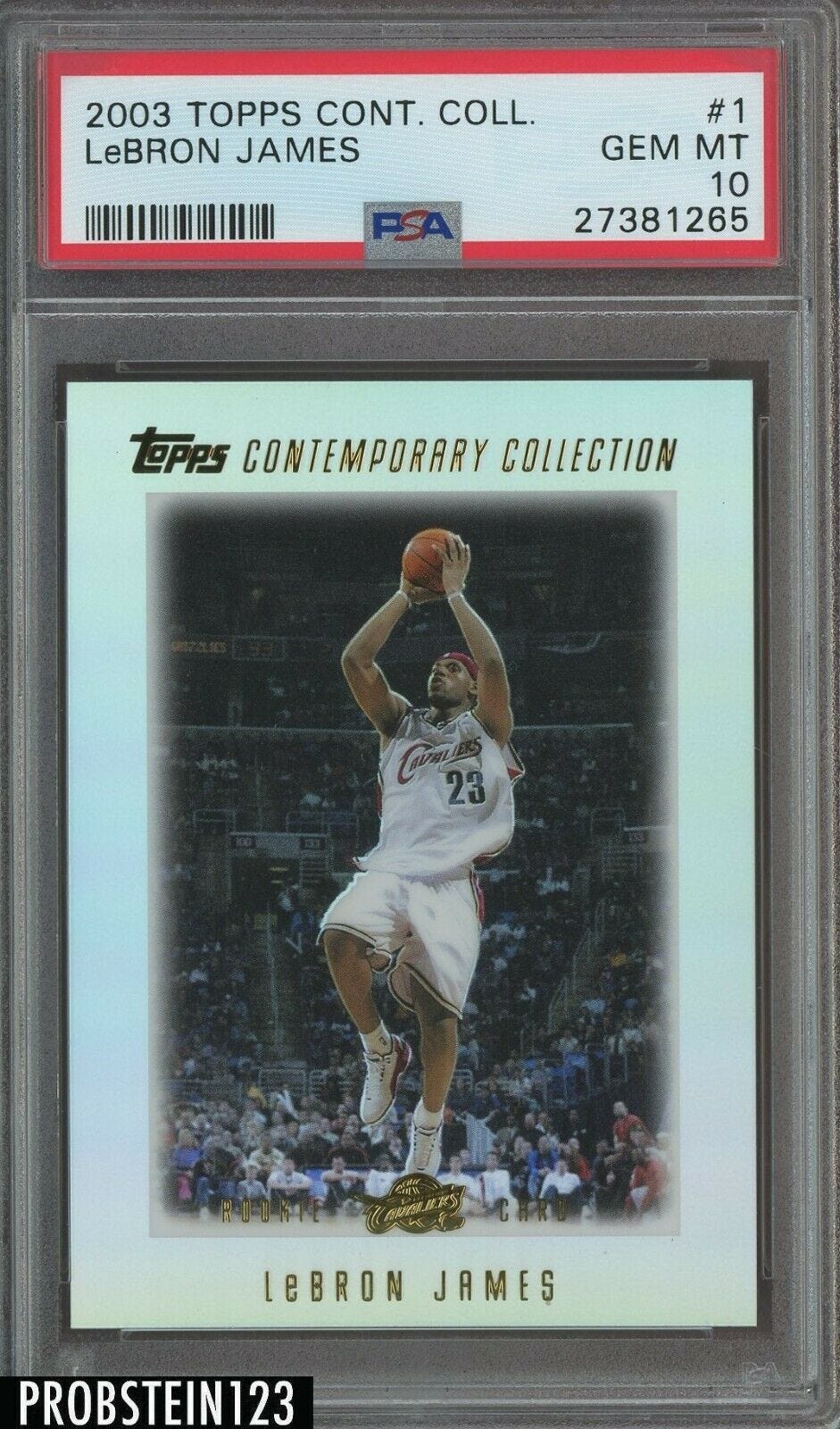 Image 1 - 2003-04 Topps Contemporary Collection #1 LeBron James RC Rookie PSA 10 GEM MINT