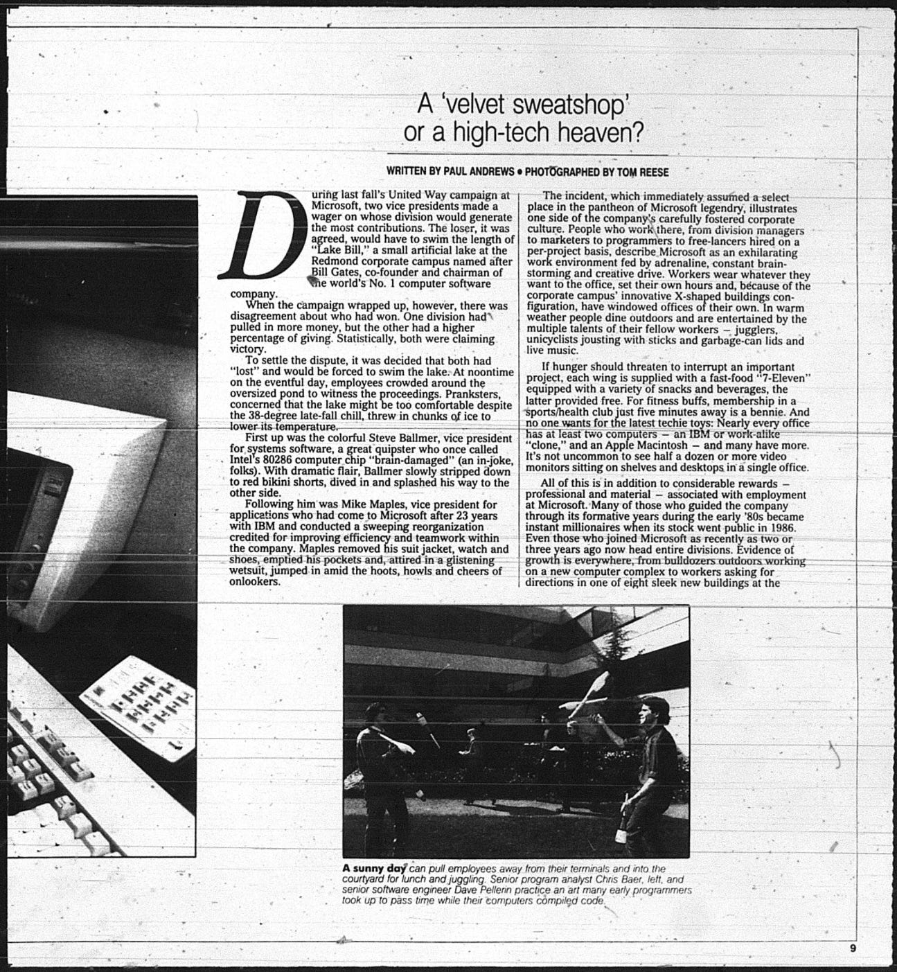 A page from the Seattle Times article. It is from original microfiche so difficult to read.
