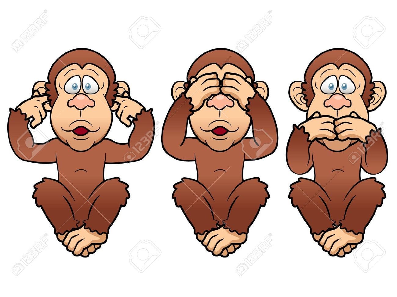 Illustration Of Cartoon Three Monkeys - See, Hear, Speak No Evil Royalty  Free Cliparts, Vectors, And Stock Illustration. Image 17813655.