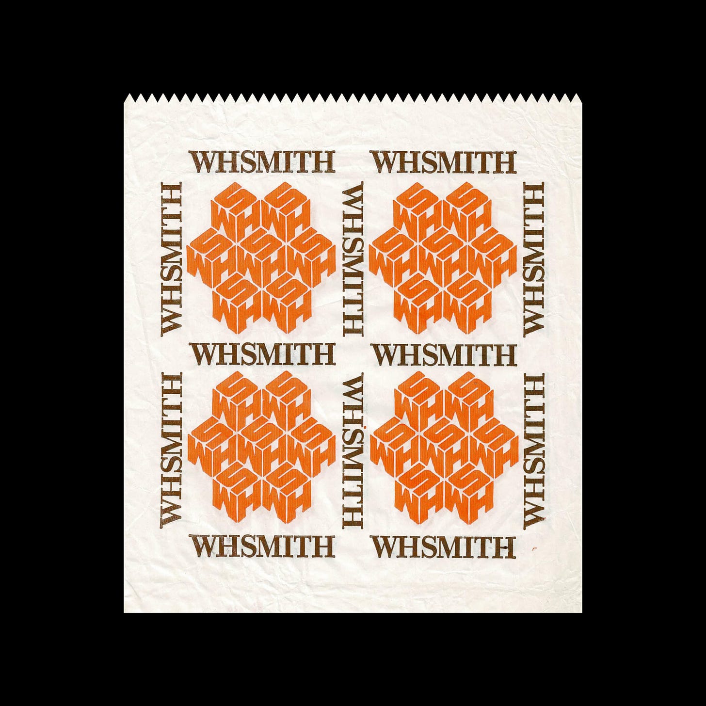 WHSmith logo and paper bag design, 1972, LogoArchive, Logo Histories
