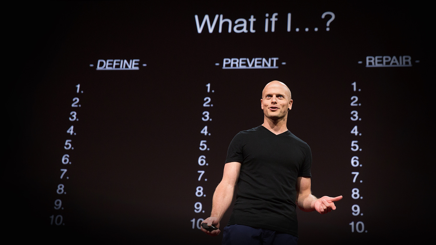 Tim Ferriss: Why you should define your fears instead of your goals | TED  Talk