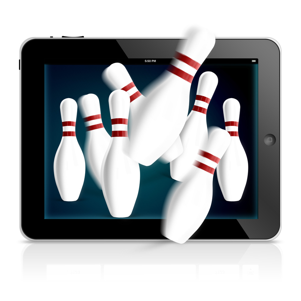Tablet computer with 3d bowling game