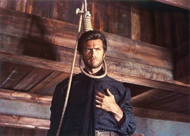 American actor Clint Eastwood on the set of The Good, The Bad and The Ugly (Il buono, il brutto, il cattivo), written and directed by Italian Sergio Leone. (Photo by United Artists/Sunset Boulevard/Corbis via Getty Images)