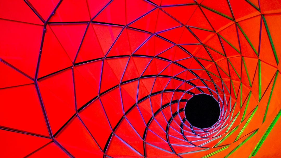 photo of a red spiral 