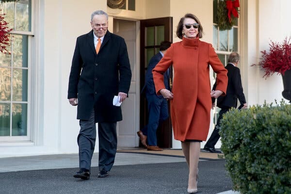 Nancy Pelosi with Chuck Schumer in 2018.