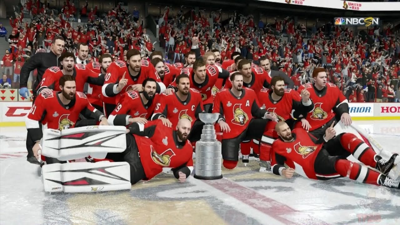 NHL 18 - Ottawa Senators Stanley Cup Celebration - YouTube
