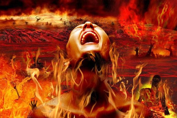 What does it mean to have a vision of looking down and seeing hell and the  lake of fire with the spirits of people who onced lived now in the lake of