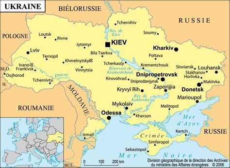 Carte de l'Ukraine - Plusieurs cartes en Europe (villes ...