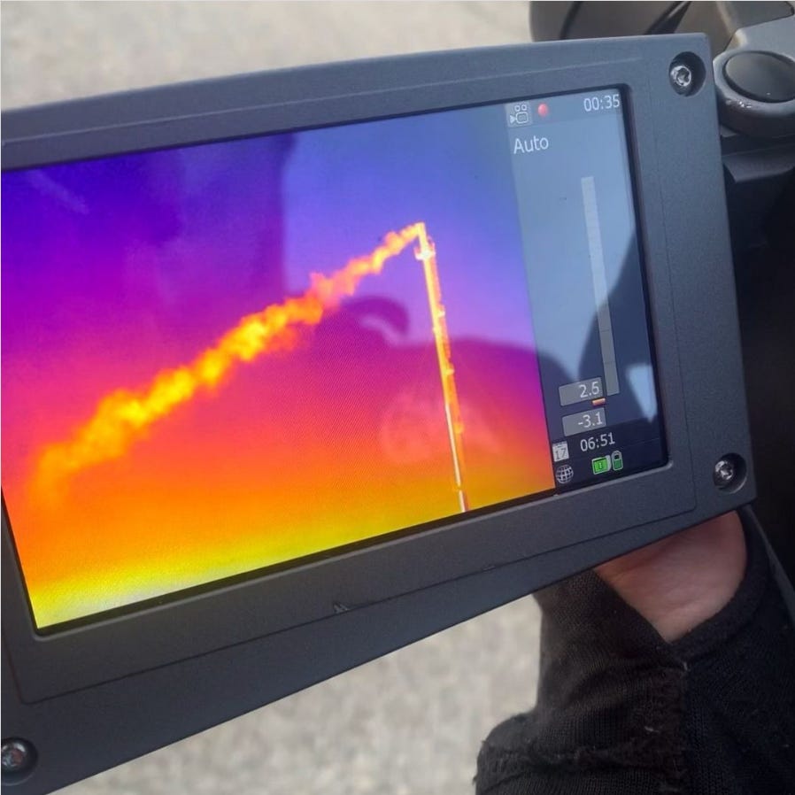An infrared camera capturing methane emissions