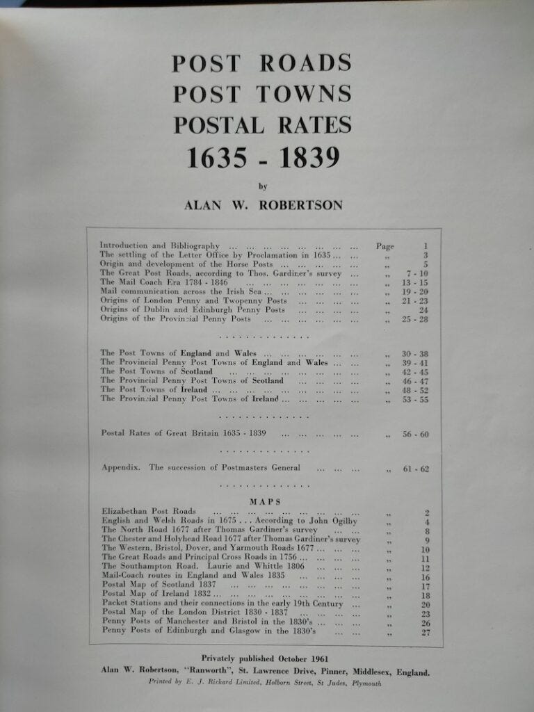 Figure 2 Robertson Post Roads Contents