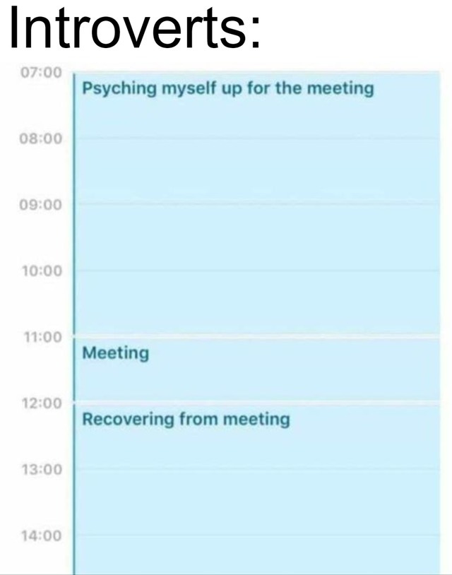 How introverts deal with meetings - Meme subido por KnightOfCydonia :)  Memedroid