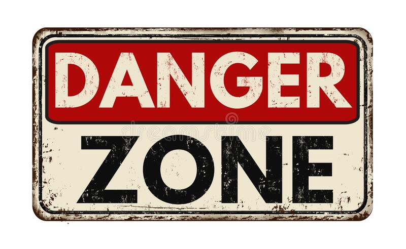 Illustrated Warning Sign of Danger Zone in White and Red Stock Illustration  - Illustration of attention, danger: 172249895
