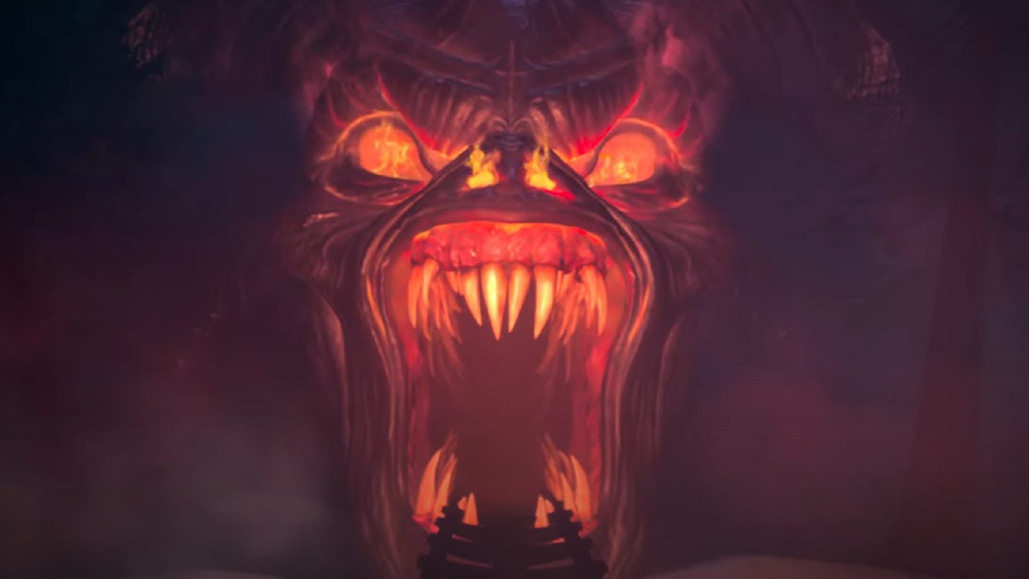 A demon's face in Switchback VR