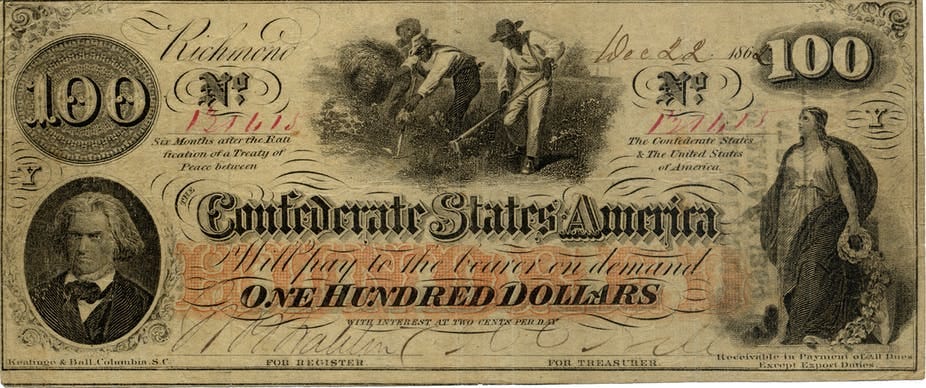 A Confederate $100 bill