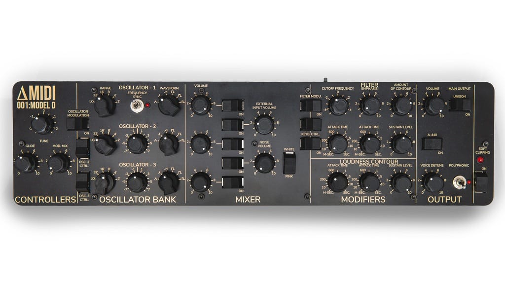 Project image for 001:model D - a MIDI controller for Minimoog Model D VSTs