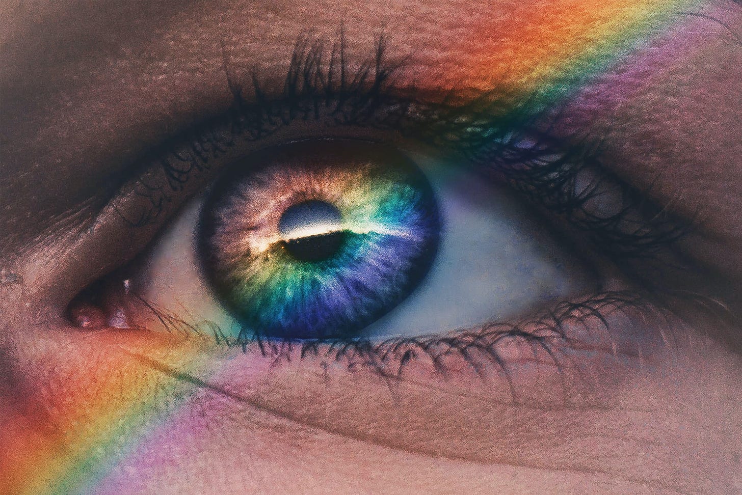 Rainbow on eye